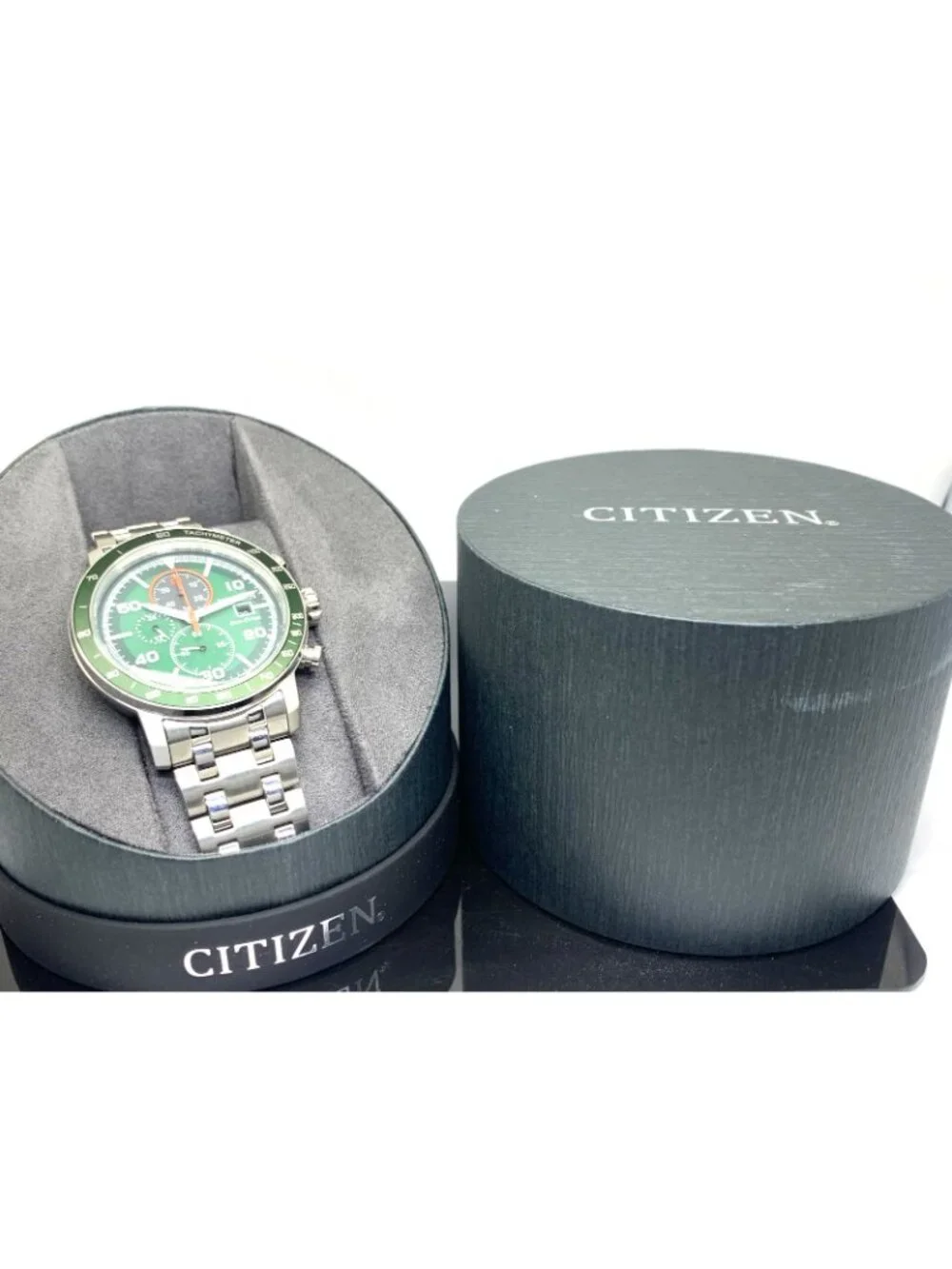 Citizen Men's Watch CA0851-56X Brycen Eco-Drive Green Dial Chronograph 44mm